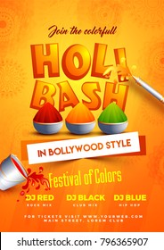 Indian Festival of Colours, Happy Holi celebration design.