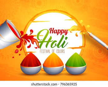 Indian Festival of Colours, Happy Holi celebration design.