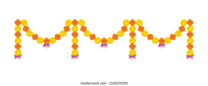 Indian festival decoration flower bunting designs also called toran