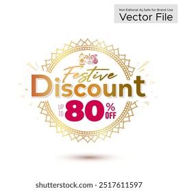 Indian festival Dhanteras, Navratri, Diwali and Durga Puja Festive discount, offer, sale, shopping concept. Golden, luxury, ornament, vintage design.