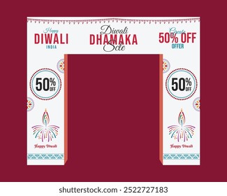 Indian Festival diwali sale offer entrance design, diwali gate design