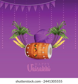Indian festival elements for happy baisakhi