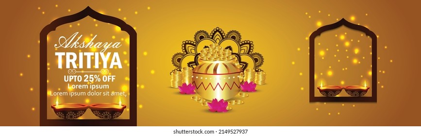 Indian festival happy akshaya tritiya celebration banner