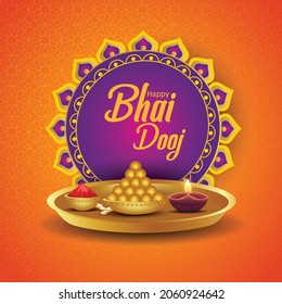 Indian festival happy bhai dooj concept. Rakhi celebration in india vector illustration dsign