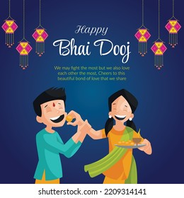 Indian festival Happy Bhai Dooj banner design template.