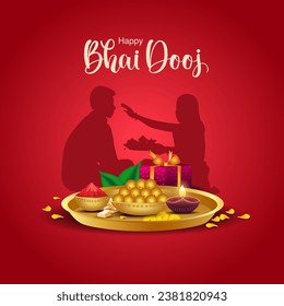 Indian festival happy bhai dooj concept. Rakhi celebration in india vector illustration dsign