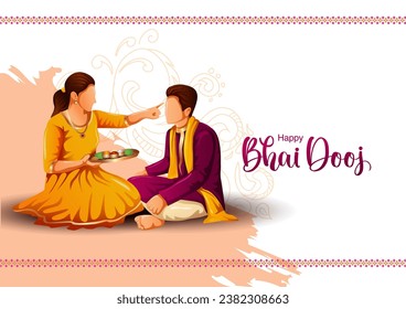 Indian festival happy bhai dooj concept. Rakhi celebration in india vector illustration dsign