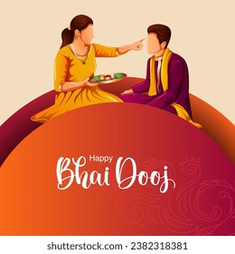 Indian festival happy bhai dooj concept. Rakhi celebration in india vector illustration dsign