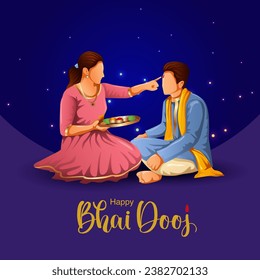 Indian festival happy bhai dooj concept. Rakhi celebration in india vector illustration dsign