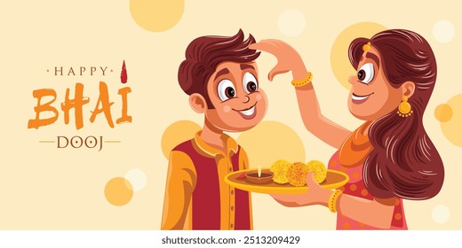 Indian festival happy bhai dooj concept. Rakhi celebration in india vector illustration design.