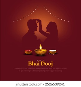 Festival indio feliz concepto de bhai dooj. Celebración Rakhi en diseño de Ilustración vectorial de la India.
