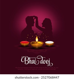 Festival indio feliz concepto de bhai dooj. Celebración en diseño de Ilustración vectorial creativa de la India