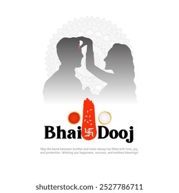 Festival indio feliz concepto de bhai dooj. Celebración en diseño de Ilustración vectorial creativa de la India