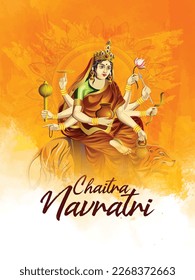 Indian festival happy chaitra navratri celebration banner