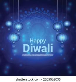 Indian festival happy diwali celebration greeting card