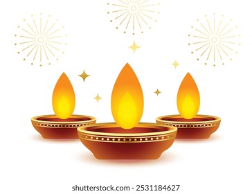 Indian festival, Happy Diwali festival celebration, Decorative oil lamp, vector illustration, Happy Diwali social media post. Diwali greeting card set vector illustration, banner, poster, flyer.
