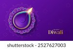 Indian festival happy diwali with decorative diwali props, diwali traditional background, Diwali celebration greeting card, vector illustration