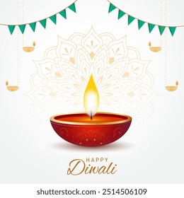 Indiano festival feliz diwali com adereços decorativos diwali, fundo tradicional diwali, cartão comemoração Diwali, ilustração vetorial