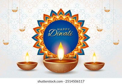 Indiano festival feliz diwali com adereços decorativos diwali, fundo tradicional diwali, cartão comemoração Diwali, ilustração vetorial