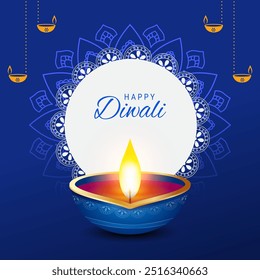 Indian festival happy diwali with decorative diwali props, diwali traditional background, diwali celebration greeting card, vector illustration