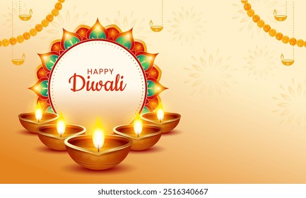 Indiano festival feliz diwali com adereços decorativos diwali, fundo tradicional diwali, cartão comemoração diwali, ilustração vetorial