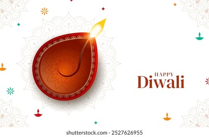 Indian festival happy diwali with decorative diwali props, diwali traditional background, Diwali celebration greeting card, vector illustration