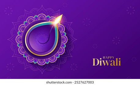 Indian festival happy diwali with decorative diwali props, diwali traditional background, Diwali celebration greeting card, vector illustration