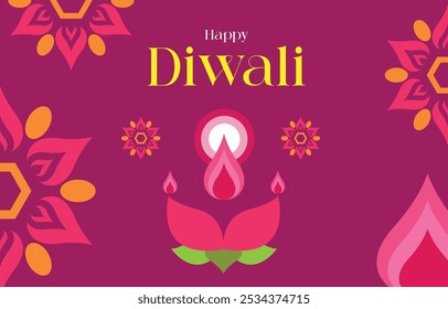 Indiano festival feliz Diwali com decorativo