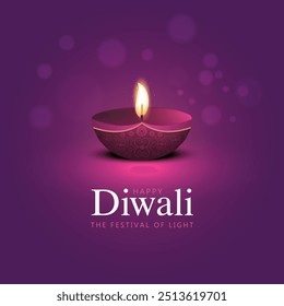 Indian festival Happy Diwali with Diwali Diya, holiday Background, Diwali celebration greeting card. abstract vector illustration design