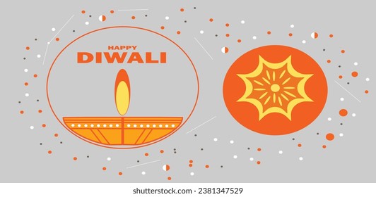 Indian festival Happy Diwali holiday Background, Diwali celebration greeting card, vector illustration design. 