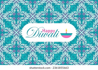 Indian festival Happy Diwali seamless pattern Background, Diwali celebration greeting card, vector illustration design.