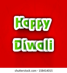 Indian festival Happy Diwali sticker, tags or labels on bright red background. 