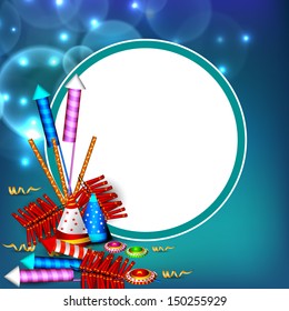 Indian festival Happy Dussehra background with firecrackers and space for your text. 