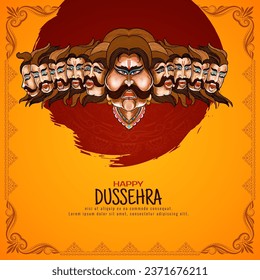 Indian festival Happy Dussehra greeting background design vector