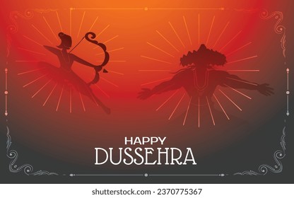 Indian Festival Happy Dussehra Vector 