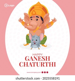 Modelo de diseño de pancartas del festival indio Ganesh Chaturthi.