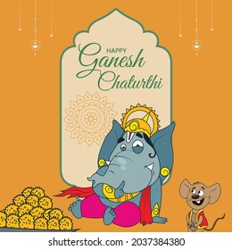 Indian festival Happy Ganesh Chaturthi banner template.
