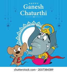 Indian festival Happy Ganesh Chaturthi banner template.
