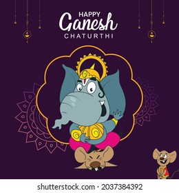 Indian festival Happy Ganesh Chaturthi banner template.