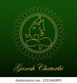 Indian Festival Happy Ganesh Chaturthi Vector Illustration Hand Drawn Creative Design  Background 