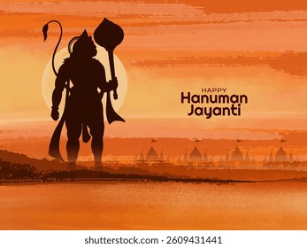 Indian festival Happy Hanuman Jayanti cultural Hindu background vector