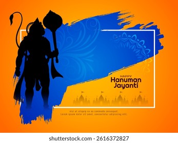 Indian festival Happy Hanuman Jayanti cultural Hindu background vector