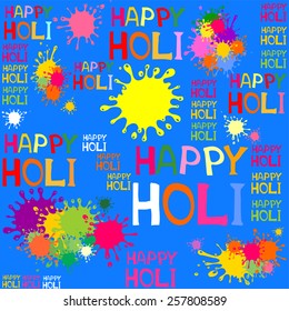Indian festival Happy Holi celebrations with colors splash. Seamless background