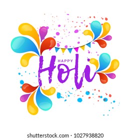Indian Festival Of Happy Holi colorful Background Illustration.
