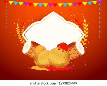 Indian Festival Of Happy Holi colorful Background Illustration.