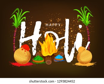Indian Festival Of Happy Holi colorful Background Illustration.