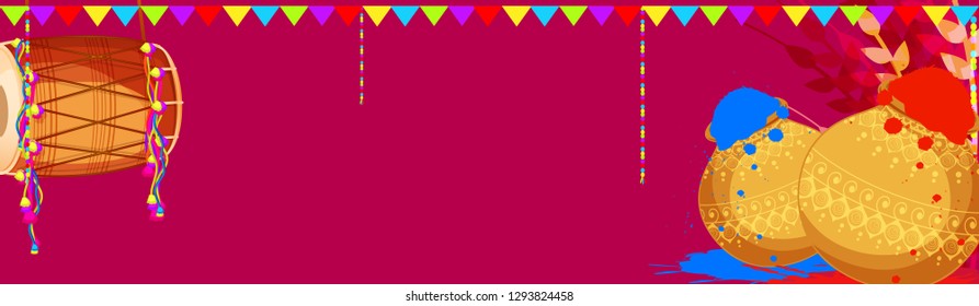 Indian Festival Of Happy Holi colorful Background Illustration.