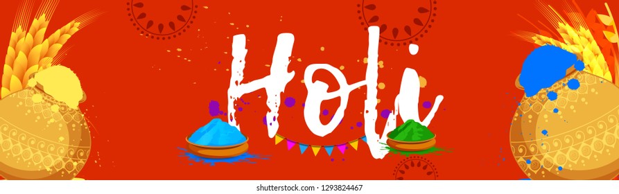 Indian Festival Of Happy Holi colorful Background Illustration.