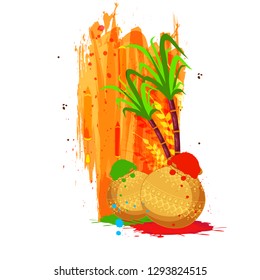 Indian Festival Of Happy Holi colorful Background Illustration.