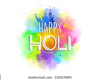 Illustration Colorful Happy Holi Background Festival Stock Vector 